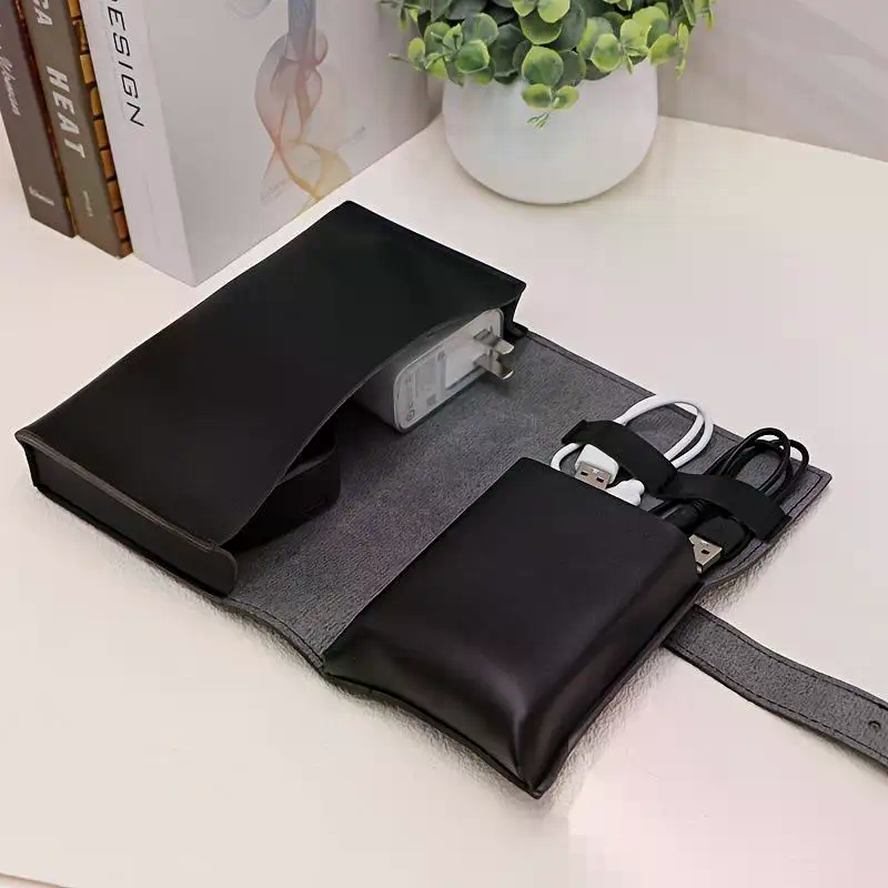 1pc PU Leather Multi-Compartme - Tech Accessories Storage review and price
