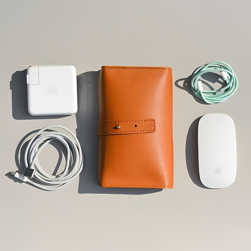 1pc PU Leather Multi-Compartme - Tech Accessories Storage review and price