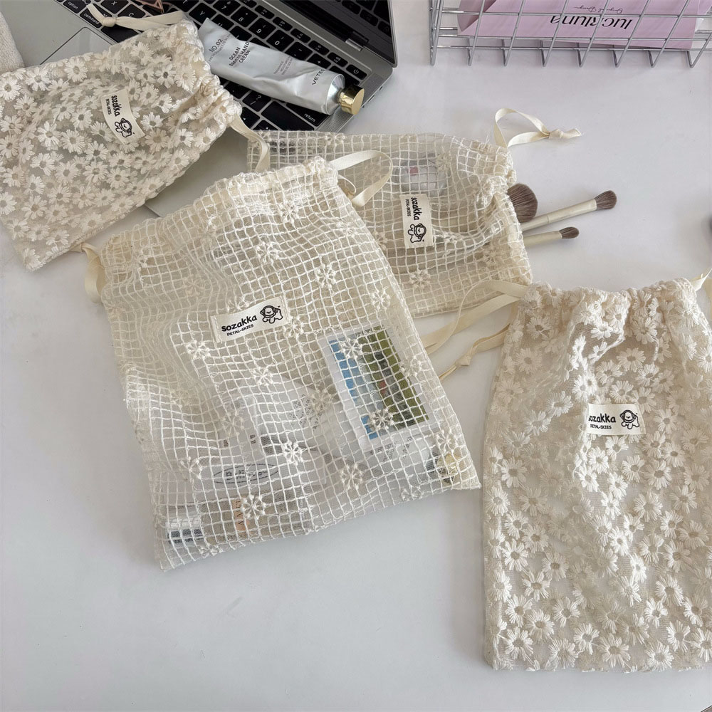 Lace Embroidered Daisy Mesh Dr - Tech Accessories Travel Bag review and price