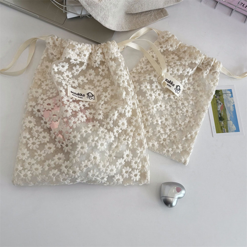 Lace Embroidered Daisy Mesh Dr - Tech Accessories Travel Bag review and price